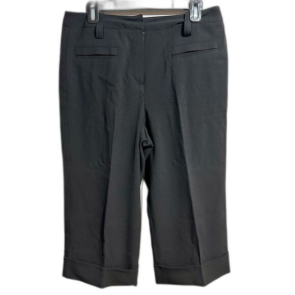 Larry Levine Black Cropped Wide Leg Trousers (109) - Picture 1 of 3